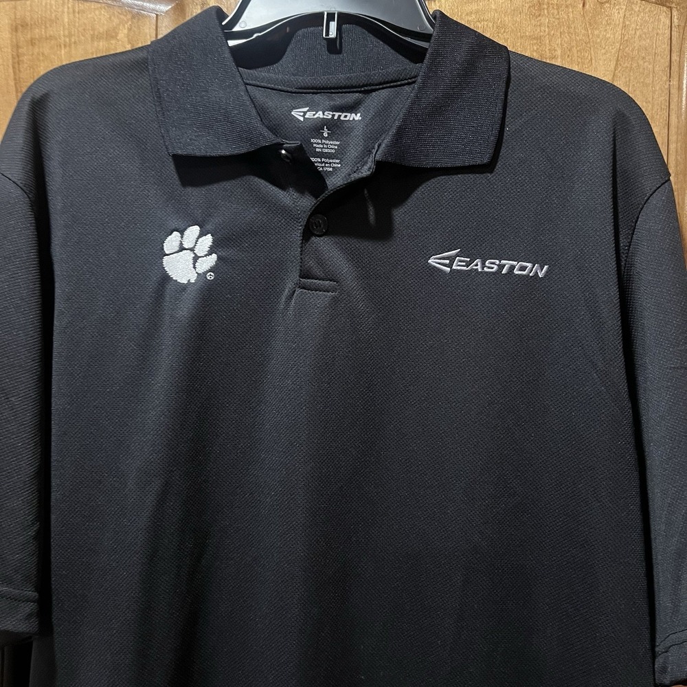 Clemson Tigers Paw Easton Men's‎ Embroidered Black Polo Shirt SS Sz Large NWT